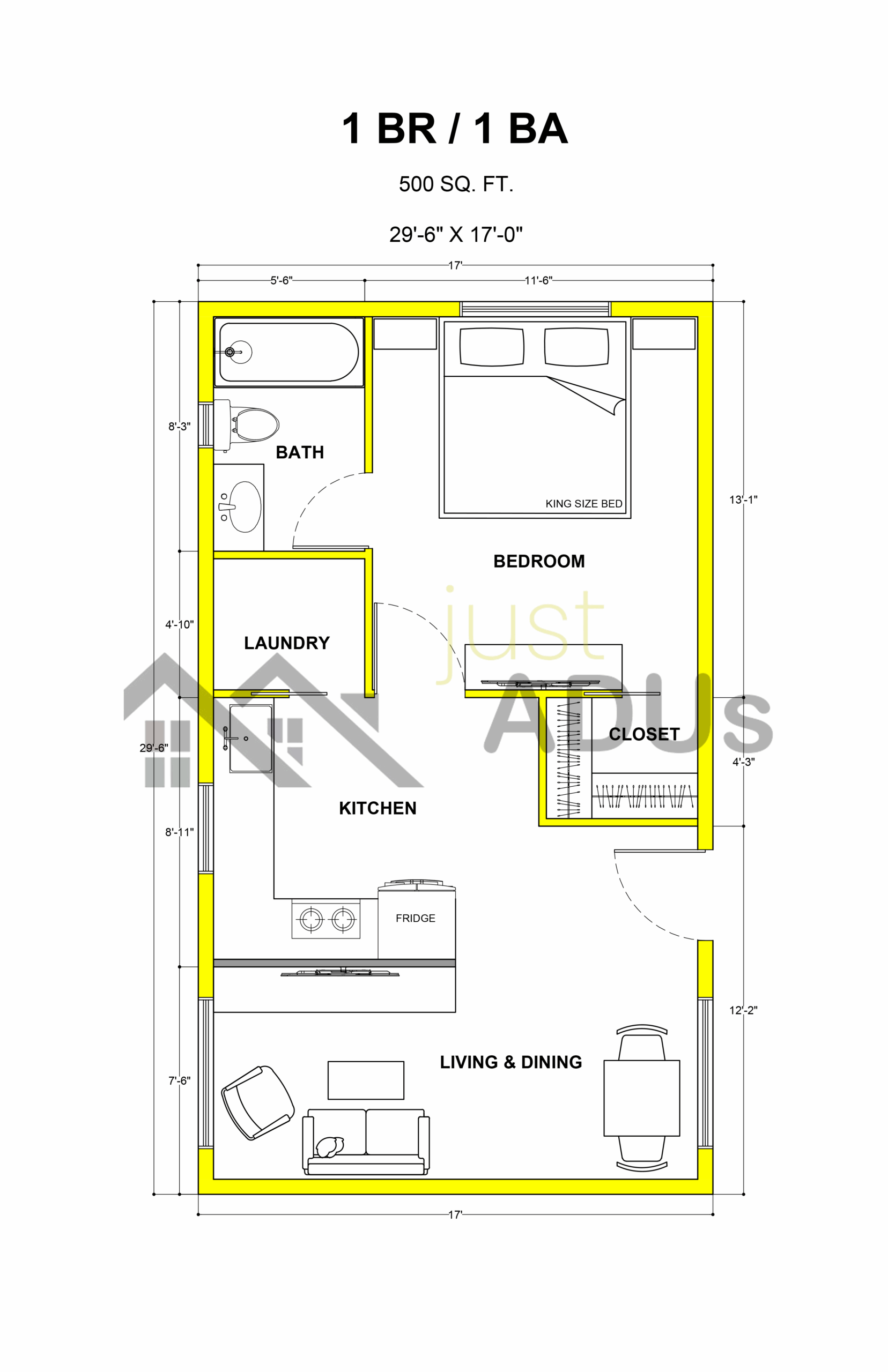 Floor plan 3 500 sf Just ADus